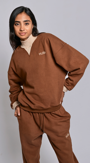 Oversized Turtleneck Sweatshirt - Mocha